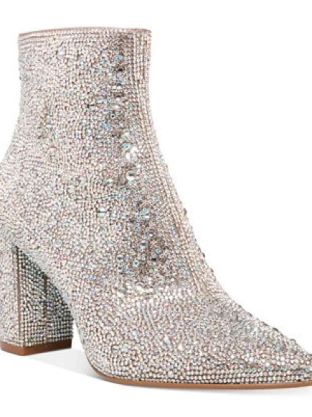 Betsey Johnson Cady Iridescent Crystal-Embellished Ankle Booties